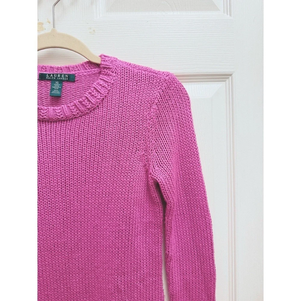Lauren Ralph Lauren Scoop Neck Sweater in Fuchsia